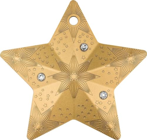 Power Coin Starry Sky Snowflake Holiday Ornament Gilded 1 Oz Silber Münze 5$ Cook Islands 2024 von Power Coin