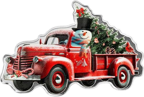 Power Coin Snowman Little Red Truck 1 Oz Silber Münze 2$ Solomon Islands 2024 von Power Coin