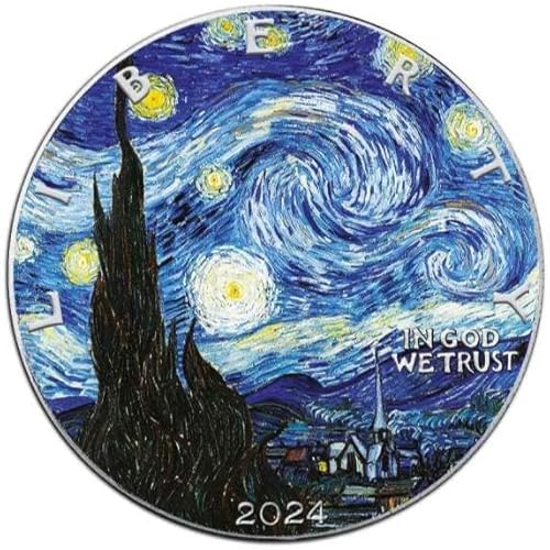 Power Coin Starry Night 1 Oz Silber Münze 1$ Usa 2024 von Power Coin