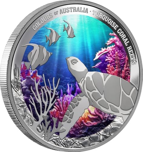 Power Coin Turquoise Coral Reef Korallenriff Colours of Australia 1 Oz Silber Münze 1$ Niue 2025 von Power Coin