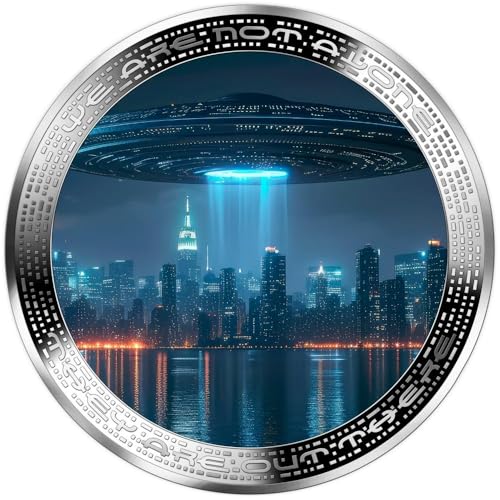 Power Coin UFO above City We Are Not Alone 1 Oz Silber Münze 1000 Francs Cameroon 2025 von Power Coin