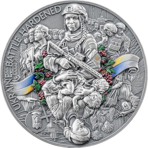 Power Coin Ukraine Battle Hardened 2.0 2 Oz Silber Münze 10 Cedis Ghana 2025 von Power Coin