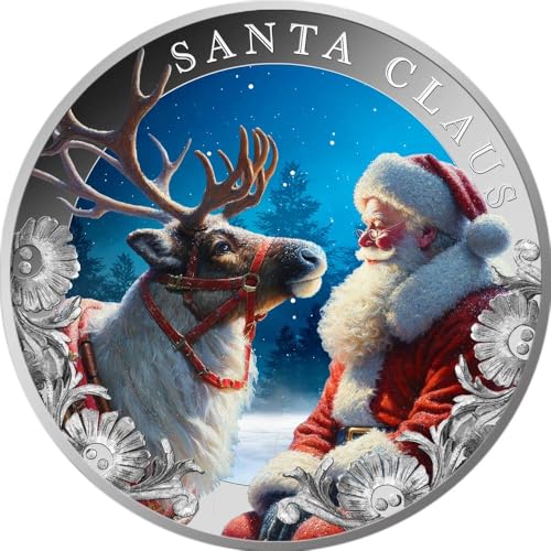 Power Coin Vintage Santa and Rudolph 1 Oz Silber Münze 2000 Francs Cameroon 2024 von Power Coin