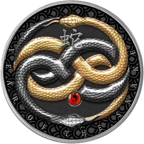 Power Coin Year of The Snake Ruthenium Black Proof Silber Münze 500 Francs Cameroon 2025 von Power Coin