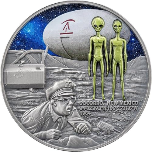 Socorro UFO Incident Interstellar Phenomena 2 Oz Silber Münze 2000 Francs Cameroon 2025 von Power Coin