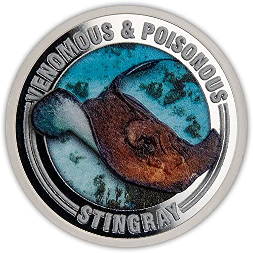 Stingray Stechrochen Venomous and Poisonous ½ Oz Silber Münze 1$ Samoa 2022 von Power Coin