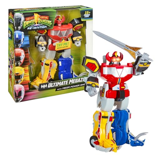 Power Rangers, Riesenfigur mit Gelenken, mit Zubehör und elektronischen Funktionen, 30 cm, Modell Megazord, für Kinder ab 4 Jahren, PWG01 Power Rangers, Riesenfigur mit Gelenken, mit Zubehör und elektronischen Funktionen, 30 cm, Modell Megazord, für Kinder ab 4 Jahren, PWG01 von Power Rangers