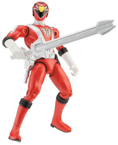 Power Rangers - 31001 - RPM - Full Throttle Eagle Ranger - rot - ca. 12 cm - mit Waffen und Mini-Fahrzeug von Power Rangers