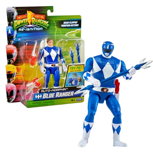 Power Rangers - Auto-Morphin, 2-in-1-Figur mit Gelenken, 15 cm, Blauer Ranger – Billy Cranston, für Kinder ab 4 Jahren, PWG074 Power Rangers - Auto-Morphin, 2-in-1-Figur mit Gelenken, 15 cm, Blauer Ranger – Billy Cranston, für Kinder ab 4 Jahren, PWG074 von Power Rangers