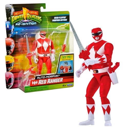Power Rangers - Auto-Morphin, 2-in-1-Figur mit Gelenken, 15 cm, roter Ranger – Jason Lee Scott, für Kinder ab 4 Jahren, PWG072 Power Rangers - Auto-Morphin, 2-in-1-Figur mit Gelenken, 15 cm, roter Ranger – Jason Lee Scott, für Kinder ab 4 Jahren, PWG072 von Power Rangers