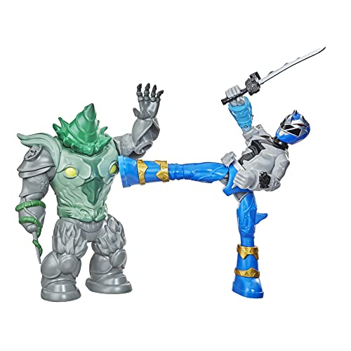 Power Rangers Dino Fury Battle Attackers 2er-Pack Blauer Ranger vs. Shockhorn Kampfsport Action-Figur ab 4 Jahren F1603 Multi von Power Rangers