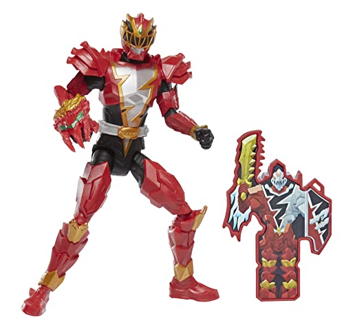 Power Rangers Dino Fury Dino Knight Red Ranger 15 Actionfigur Spielzeug mit Dino Fury Schlüssel, Dino-Themen-Zubehör von Power Rangers