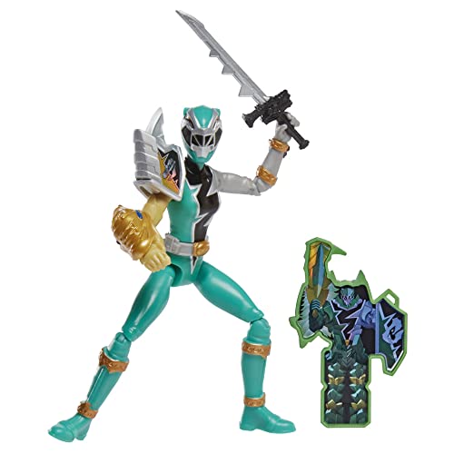 Power Rangers Dino Fury Green Ranger mit Sprint-Ärmel, 15 cm, Actionfigur, Spielzeug, Dino Fury Key, Chromafury Saber, Mehrfarbig von Power Rangers