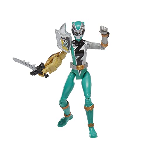 Power Rangers Dino Fury Green Ranger mit Sprinthülse 15,2 cm Actionfigur Spielzeug mit Dino Fury Schlüssel, Chromafury Säbelzubehör, ab 4 Jahren von Power Rangers