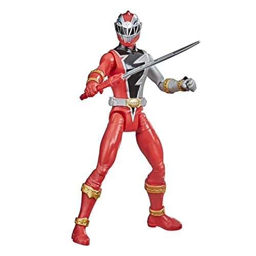 Power Rangers Dino Fury Roter Ranger 15 cm große Action-Figur inspiriert durch die Serie mit Dino Fury Schlüssel und Waffen ab 4 Jahren von Power Rangers