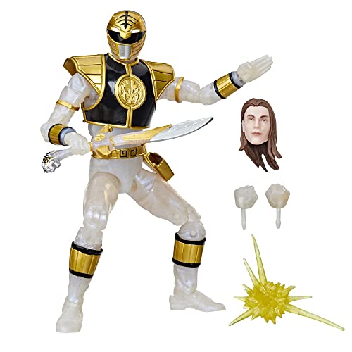 Power Rangers Lightning Collection 6 Inch Mighty Morphin Metallic White Ranger Collectible Action Figure Toy with Accessories, F3952 von Power Rangers