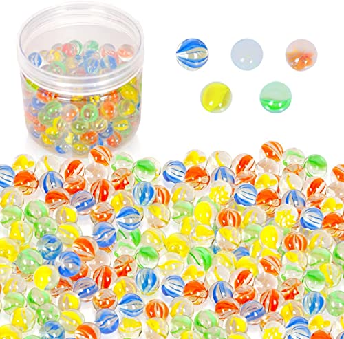 powerking Poweking Glasmurmeln, Bunte Katzenaugen Glasmurmeln für Kinder für Spielzeug/Spiel/Spiel/Fisch/Pflanzendekoration 200 STK von powerking