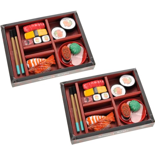 PowerTRC Japanisches Sushi-Spielzeug-Bento-Box, Pretend Food Set | 19-teiliges Schneide-Spiel-Lebensmittel-Spielzeug-Set für Kinder im Alter von 3, 4, 5, 6, 7, 8, 9+ (2 Packungen) von PowerTRC