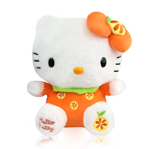 Hello Kitty Plüschtier, Hellokitty Kuscheltier, 30cm Kawaii Cat Plush, Plüsch Groß für Kinder, Hello Kitty Plushie Spielzeug für Mädchen Geburtstag Party (Gelb Orange) von Powmag
