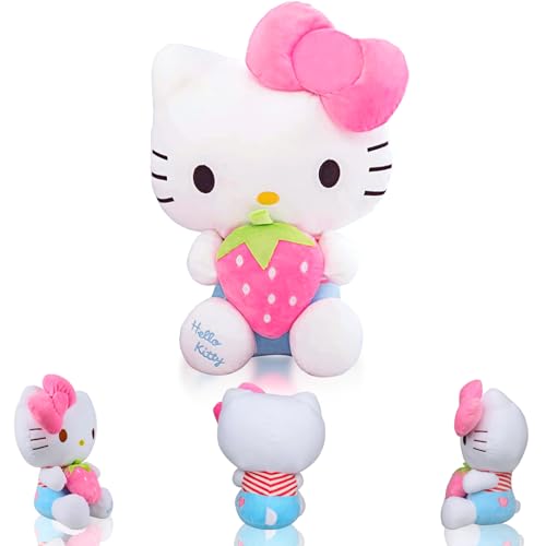 Hello-Kitty Kuscheltier, Plüschtier Katze, 30 cm Großes Hello-Kitty Plüschtier – Weich und Knuddelig, Kinder von Powmag