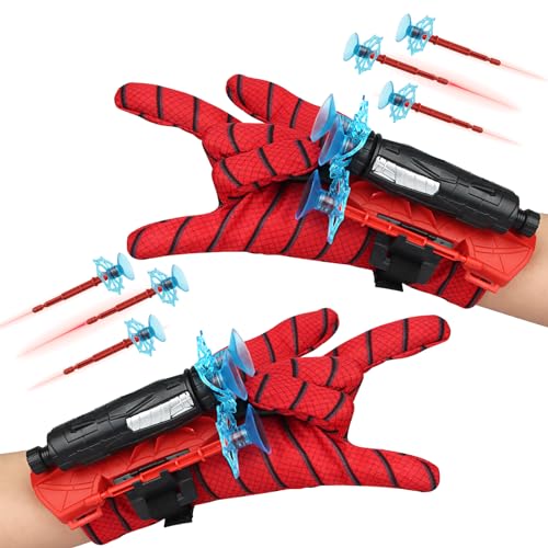 Powmag Spiderm Launcher Handschuh Handgelenk Spielzeug Set, Super Spider Launcher Kinder Spider Hero Handschuhe, Cosplay Glove Launcher Kinder Geschenk von Powmag