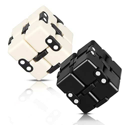 Powmag Infinity Cube Metal, Magic Infinity Flip Cube Decompression Toy, Pack of 2 Infinity Cube Toys, Infinity Cube, Mini Sensory Toy Stress Relief Tool Game Accessories von Powmag
