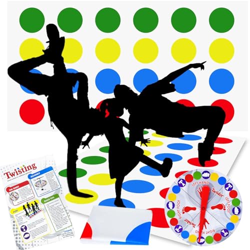 Powmag Twister Spiel für Kinder & Erwachsen, Kindergeburtstag Spiele Ab 6 Jahre, Bodenspiel mit Spielmatte, Twisting Spiele, Partyspiele, Familienspiel, Lustiges Twister Game Für Drinnen Und Draußen von Powmag