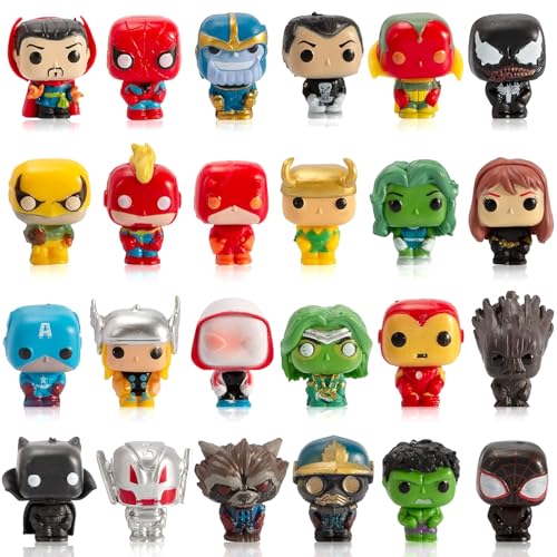 Powmag 24pcs Super-Helden Figuren, A-vengers Mini Tortendeko Set, Super-Hero Cake Topper, Cartoons Kuchen Geburtstagstorte für Kinder von Powmag