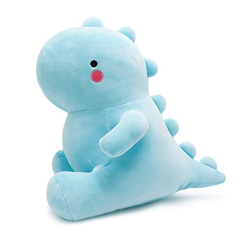 Poywuo Dinosaurier Plüschtier Stofftier Dino Kuscheltier Plüsch Stofftierpuppe Dekokissen Weihnachten Geburtstag Geschenke für Jungen Mädchen Kinder (Blau, 40cm) von Poywuo