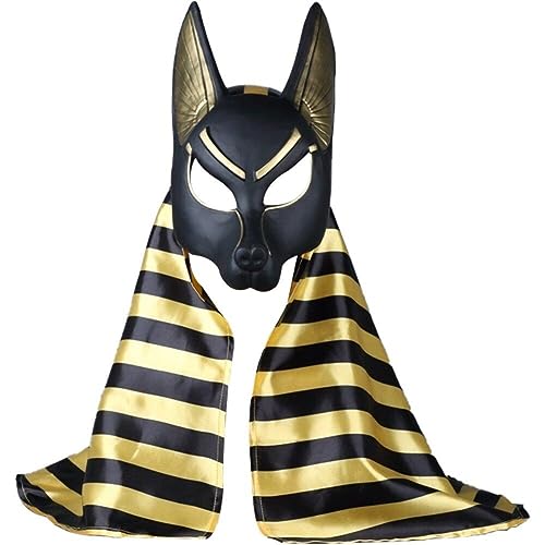 Ägyptische Anubis Cosplay Gesichtsmaske Pvc Head Helm Kostüm Party Requisite Halloween Food Dress Ball Toy von Ppmter