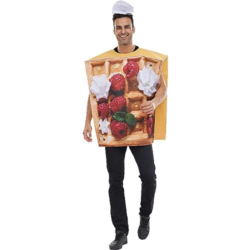 Ppmter Erwachsene Waffeln Kostüm Lustige Essen Outfits Halloween Cosplay Kostüm Karneval Party Kostüm Unisex von Ppmter