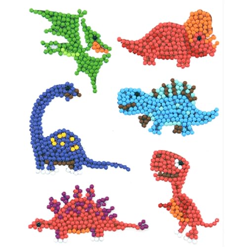 Diamond Painting Stickerset, Motiv Dinosaurier, Bastelset zum Gestalten von Aufklebern mit Glitzersteinchen, für Kinder ab 5 Jahren von Pracht Creatives Hobby