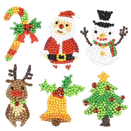 Diamond Painting Stickerset, Motiv Weihnachten, Bastelset zum Gestalten von Aufklebern mit Glitzersteinchen, für Kinder ab 5 Jahren von Pracht Creatives Hobby