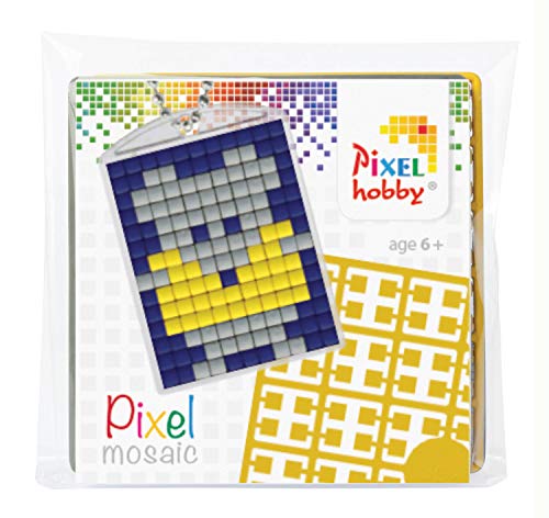 Pixel P23008 Mosaik Medaillon Maus, Schlüsselanhänger für Kinder zum Selbstgestalten, kinderleichtes Stecksystem, ohne Bügeln und Kleben, Steinchen aus Biokunststoff von Pracht Creatives Hobby