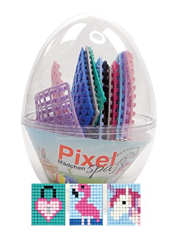 Pixel P90062-12501 Spaß Geschenkset im Ei, tolles Ostergeschenk für Mädchen, mit 3 Motiven Einhorn, Flamingo und Herzschloss von Pracht Creatives Hobby