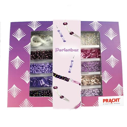 Pracht Creatives Hobby 4800-04041 - DIY Bastelset mit Glasperlen in verschiedenen Designs und Lilatönen, mit Zubehör, Perlen-Set zum Herstellen von Schmuck Pracht Creatives Hobby 4800-04041 - DIY Bastelset mit Glasperlen in verschiedenen Designs und Lilatönen, mit Zubehör, Perlen-Set zum Herstellen von Schmuck von Pracht Creatives Hobby