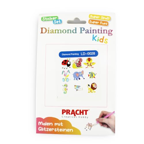 Pracht Creatives Hobby 6035-25201 Diamond Painting Stickerset, Motiv Tiere, Bastelset zum Gestalten von Aufklebern mit Glitzersteinchen, für Kinder ab 5 Jahren Pracht Creatives Hobby 6035-25201 Diamond Painting Stickerset, Motiv Tiere, Bastelset zum Gestalten von Aufklebern mit Glitzersteinchen, für Kinder ab 5 Jahren von Pracht Creatives Hobby