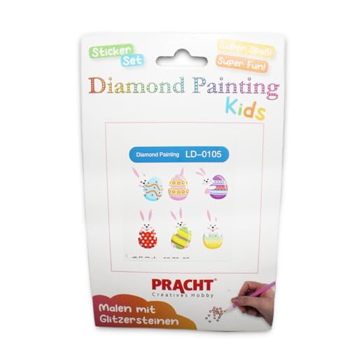Pracht Creatives Hobby 6035-25251 Diamond Painting Stickerset, Motiv Ostern, Bastelset zum Gestalten von Aufklebern mit Glitzersteinchen, für Kinder ab 5 Jahren Pracht Creatives Hobby 6035-25251 Diamond Painting Stickerset, Motiv Ostern, Bastelset zum Gestalten von Aufklebern mit Glitzersteinchen, für Kinder ab 5 Jahren von Pracht Creatives Hobby