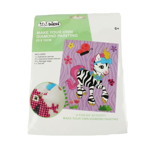 Pracht Creatives Hobby 6050-20041 Diamond Painting Set, Motiv Zebra, inkl. Zubehör, Größe ca. 20 x 16 cm, Bastelset zum Malen mit Glitzersteinchen für Kinder ab 5 Jahren Pracht Creatives Hobby 6050-20041 Diamond Painting Set, Motiv Zebra, inkl. Zubehör, Größe ca. 20 x 16 cm, Bastelset zum Malen mit Glitzersteinchen für Kinder ab 5 Jahren von Pracht Creatives Hobby