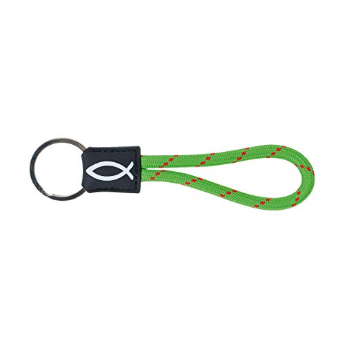 Praisent Schlüsselband Short Lanyard mit Fischsymbol (grün) von Praisent