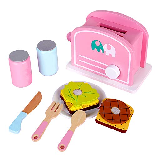 Prakti 8 StüCk KüChen Spielzeug -Up Toaster Spiel Set Interaktives Spielzeug für Den FrüHen Lern Bereich Kinder Pretent Play Set BäCkerei Kochen Spielzeug von Prakti