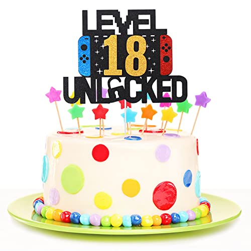 Prasacco Level Unlocked Tortendeko Geburtstag, DIY Level Up kuchen deko Topper mit Video Gaming Thema Cake Topper Geburtstag Party Dekorationen für Kinder Jungen Mädchen Gamer von Prasacco