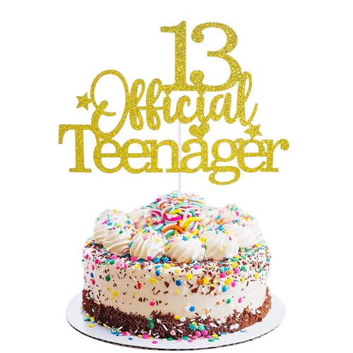 Prasacco Tortendeko Geburtstag, 13 Official Teenager Cake Topper Roségold Glitzer 13 Geburtstag Cupcake Toppers Geburtstag Party Kuchen Deko für 13 Jahre alte Jungen und Mädchen von Prasacco