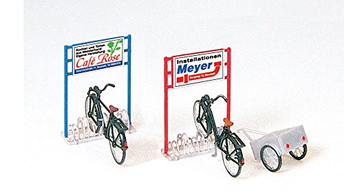 Preiser 1/87 th – pr17163 – Modelleisenbahnen – Porte-bicyclette, Fahrräder, Anhänger, im Set von Preiser