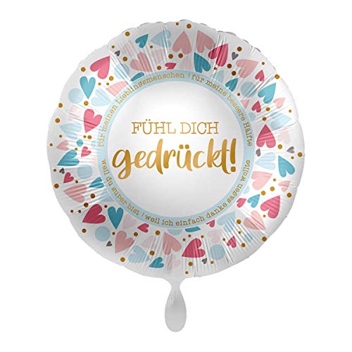 Premioloon | 1 Dekoballon, Fühl Dich gedrückt, Helium geeignet - Ø 43cm von Premioloon