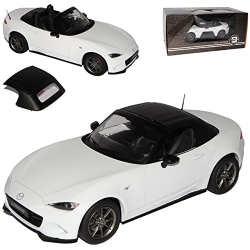 PremiumX Mazda MX5 ND Cabrio Weiss mit abnehmbarem Soft Top Graue Felgen Ab 2015 Limitiert 1 von 600 Triple 9 1/18 Modell Auto mit individiuellem Wunschkennzeichen von Premium X