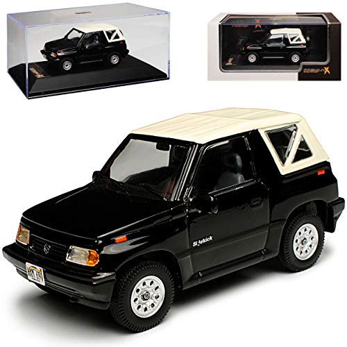 PremiumX Suzuki Vitara Sidekick Cabrio mit Soft Top Schwarz 1988-1998 1/43 Modell Auto von Premium X