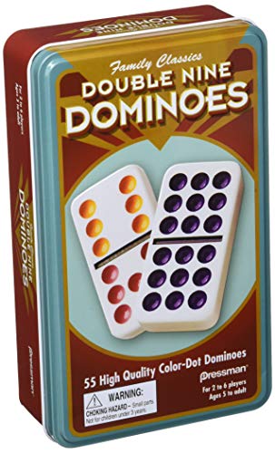 Pressman 3926 - Double 9 Colour Dominoes in Tin von Pressman