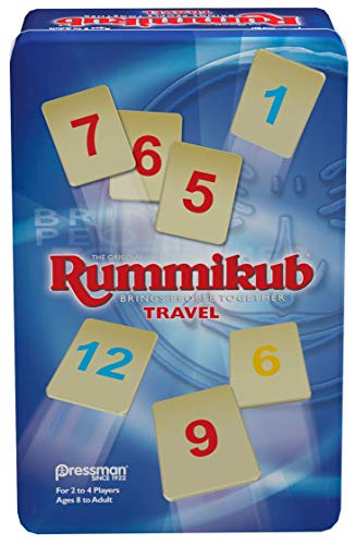 Rummikub Travel in Collectible Tin 106 Plastic Tiles The Original Game von Pressman