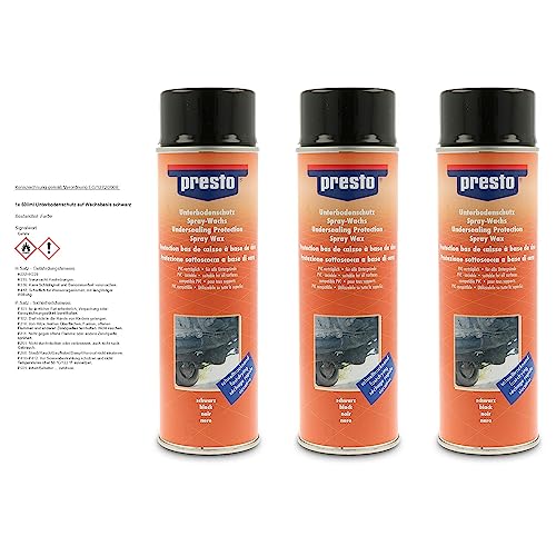 3x 500ml Presto Unterbodenschutz Wachs UBS schwarz überlackierbar von Presto